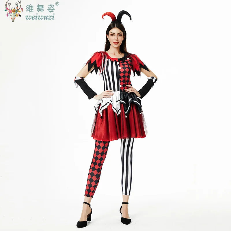 Halloween Costume Adult Women Clown Cosplay Costume Circus Stage Perfermance Fancy Clothing Naughty Joker - product image 3