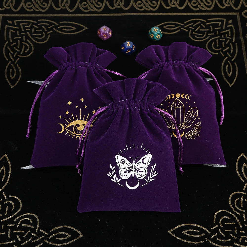 Embroidered Velvet Tarot Card Storage Bag