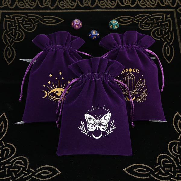 Embroidered Velvet Tarot Card Storage Bag