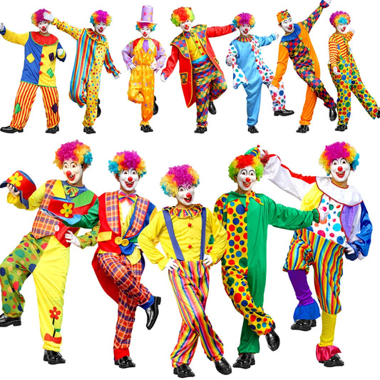 Adult Circus Clown Costume Halloween Clown Supply for Birthday - C / 4XL(height165-175cm)