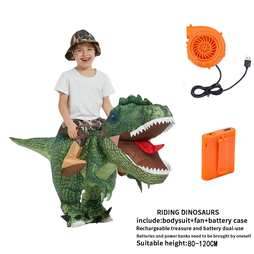 Inflatable Riding T-Rex Costume – Adult & Kids Dinosaur Outfit