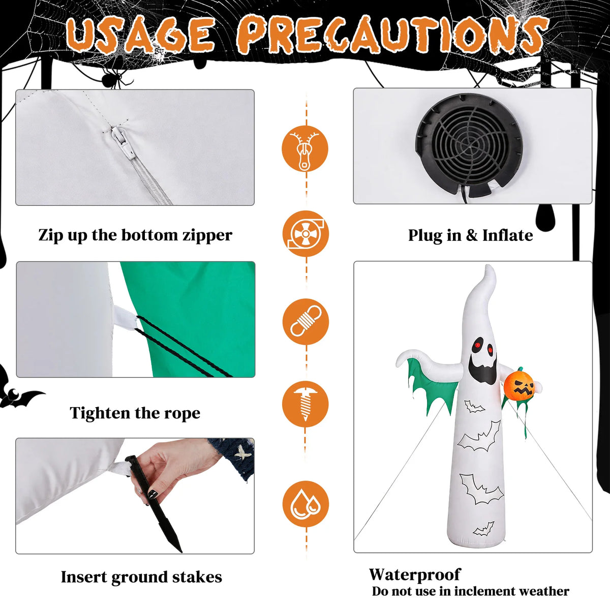 Ghost Halloween Decoration - White Inflatable - product image 4
