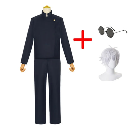 Gojo Satoru Costume Pour Hommes Anime Iforme De Lycée Perruque Trempée Costume - Beige / 140