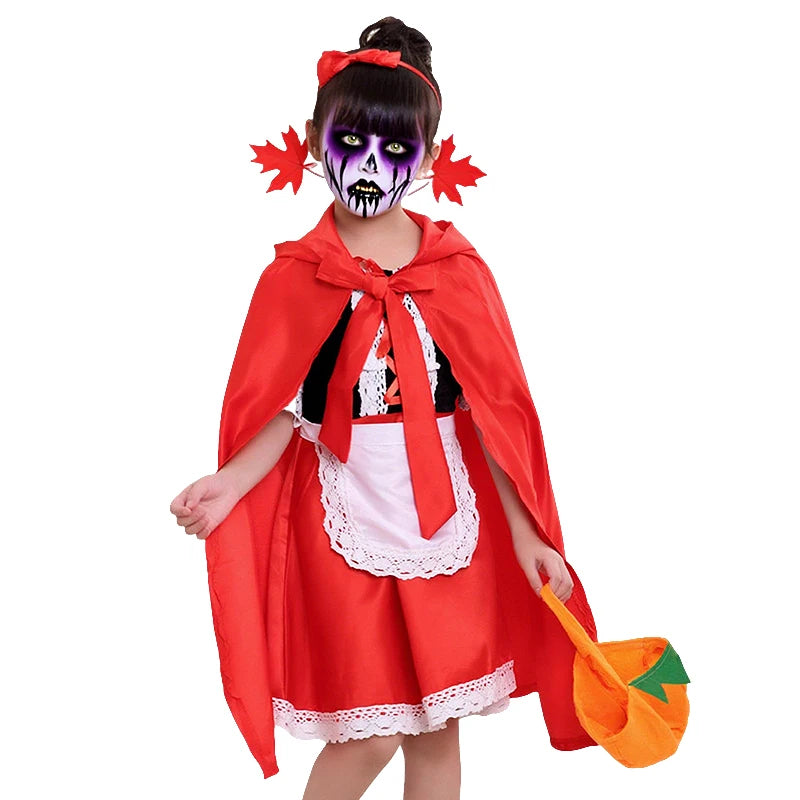 2-12T Halloween Costume for Kids Girls Purple Bat Dress Carnival Vampire Costume Witch Cosplay Clothes Gifts - product image 2