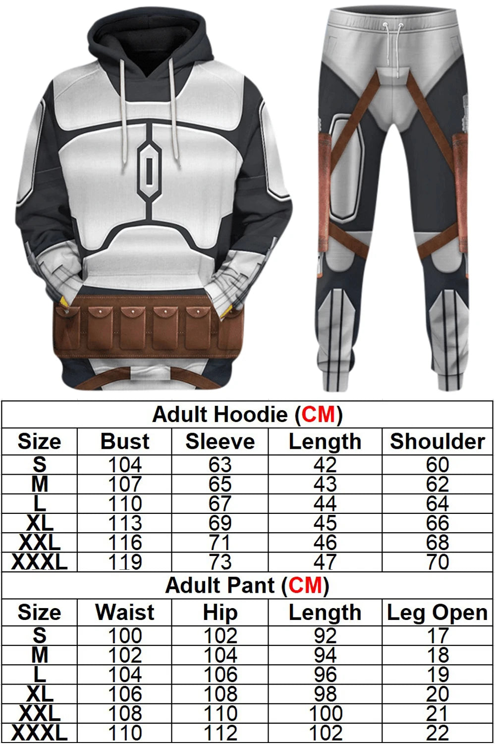 Din Djarin Costume Adult Kids Battle Armor Printed Hoodie Pant Movie Space Bounty Hunter - Kids Suit B / XS（old）