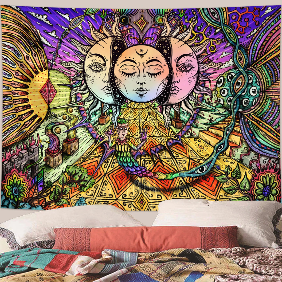Sun & Moon Celestial Tarot Tapestry