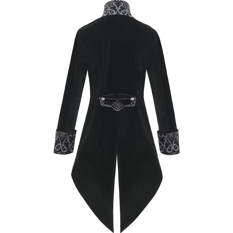Men's Medieval Steampunk Gothic Jacket Tuxedo Retro Coat Punk Costume - alternate view 2