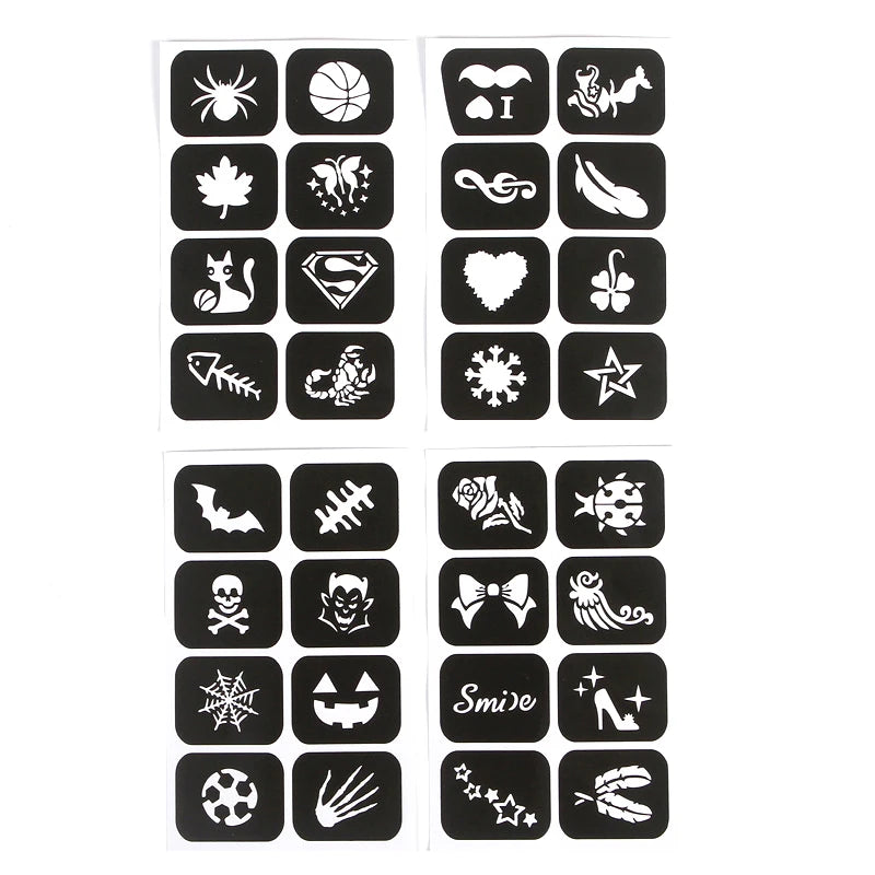 Halloween Face Kids Tattoos Templates Painted Stencils Glitter - Halloween Makeup - product image 9