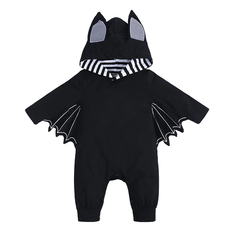 Baby Jumpsuit Pumpkin Head Skull Bones Infant Costume Bat Romper Long Sleeve Round