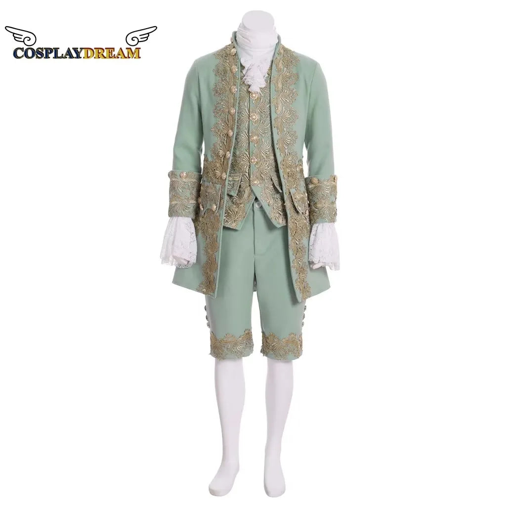 18th Century Victorian Gentleman Elegant Costume Aristocrat Costume Medieval Royal Men - pink / XXL