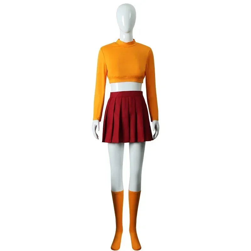 Velma Women's Halloween Costume – Orange Top & Red Skirt