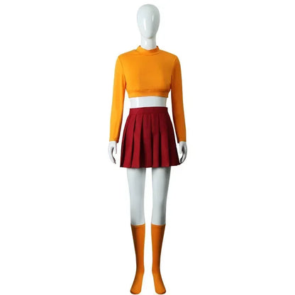 Velma Women's Halloween Costume – Orange Top & Red Skirt