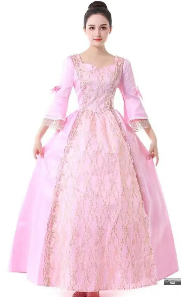 Halloween Costume for Adult Women's Palace Court Medieval Renaissance Retro Gothic - color 15 / 4XL
