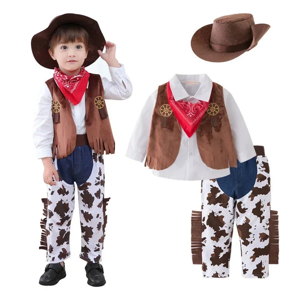 Boys Cowboy Halloween Costume Set – Ages 1–11