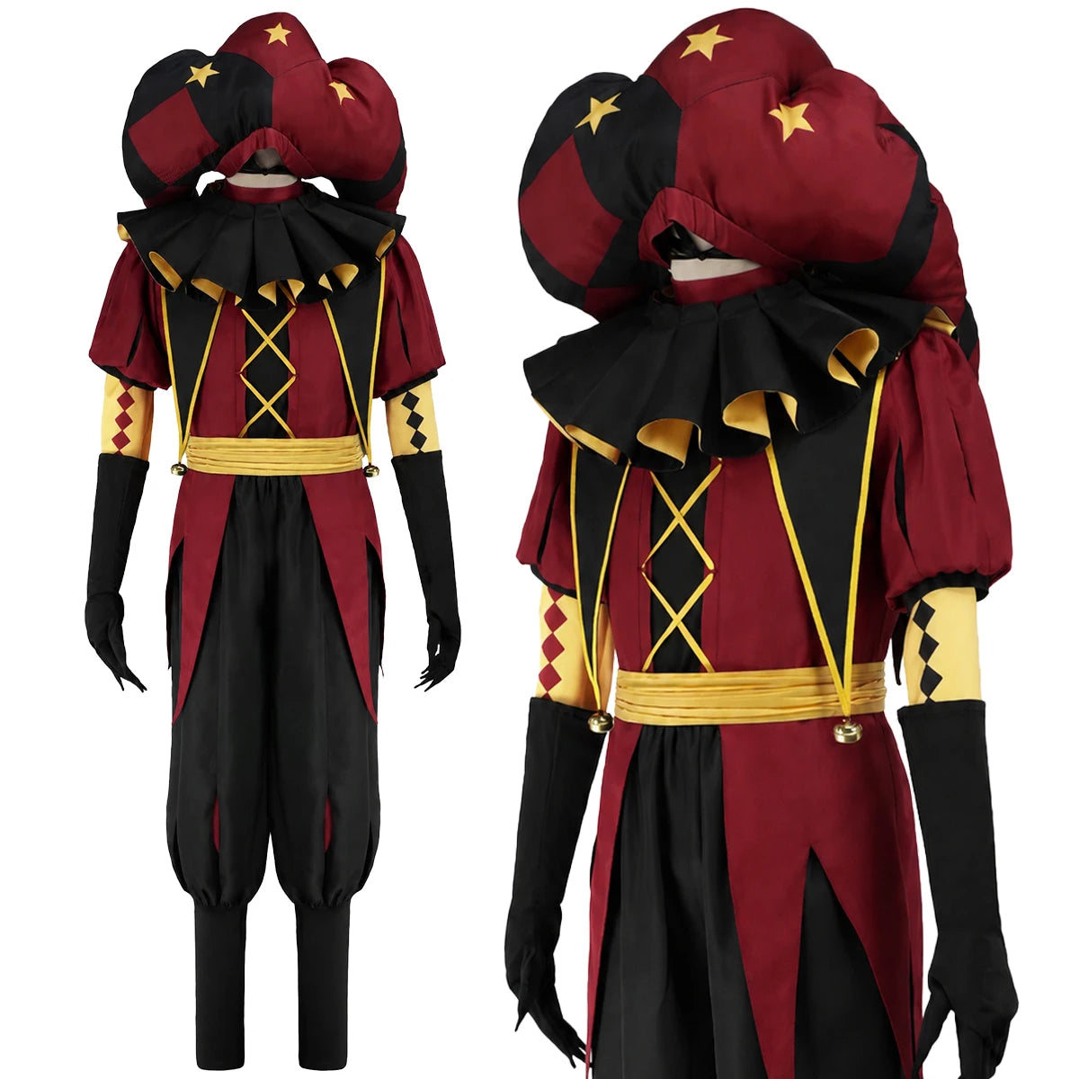HOLOUN Pierrot Anime the Freak Circus Costume Convention Halloween Coat Top Pants Clown - Costume only / XS