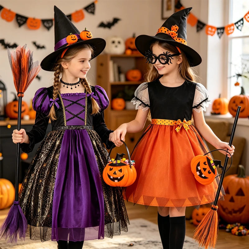 Kids' Girls Witch Vampire Dresses Clothes Dress Up Clothes for Costume