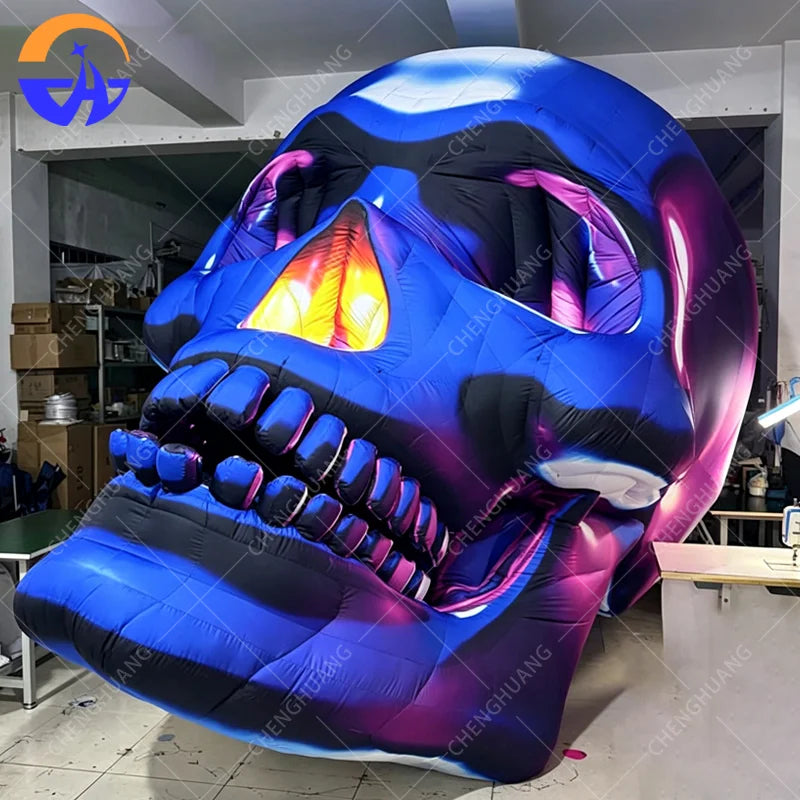 Customized Inflatable Halloween Horror Skull Model Halloween Advertising Campaign Decoration Props with Blower