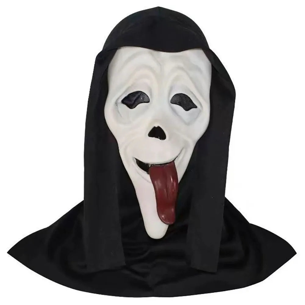 Screaming Ghost-Inspired Full-Head Horror Mask