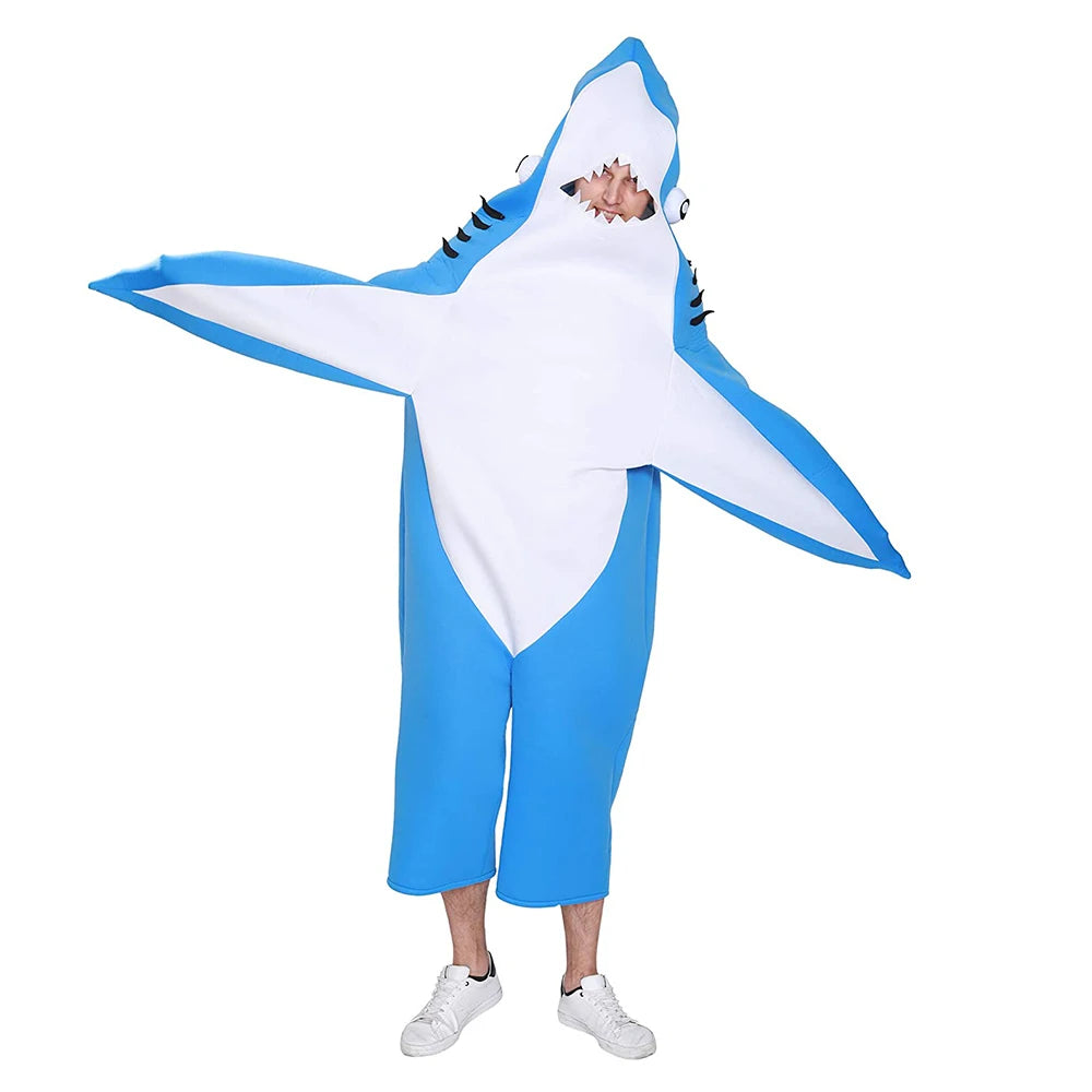 Adult Funny Shark Costume Halloween Animals Cosplay Outfits Carnival Easter Purim Fancy Dress