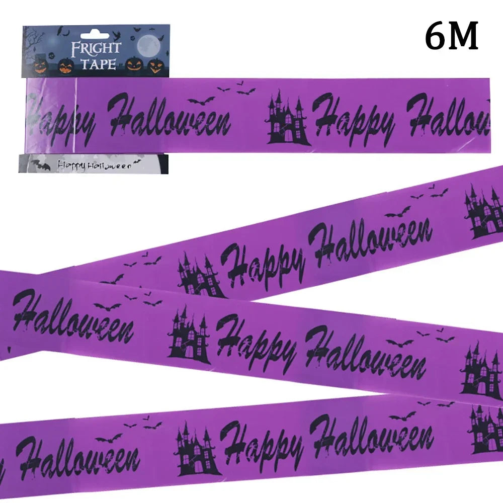 Halloween Warning Tape Signs Banner Halloween Props Window Prop Danger Warning Line Halloween Decoration Supplies