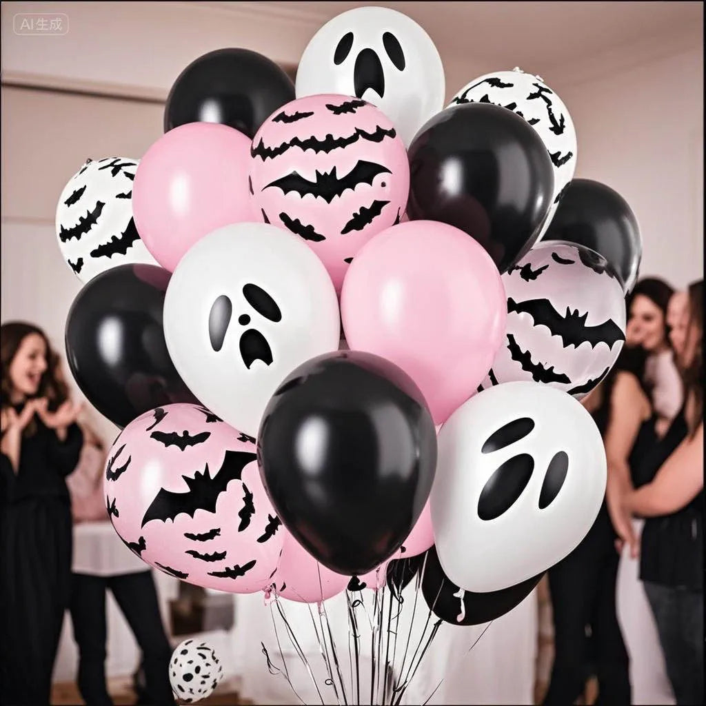20-Pc Pink Halloween Balloons Ghost Balloon Black Latex Balloons Bat - product image 2