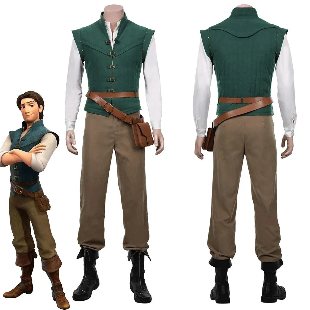 Anime Flynn Rider Tangled Long-Haired Tower Princess Costume Adult