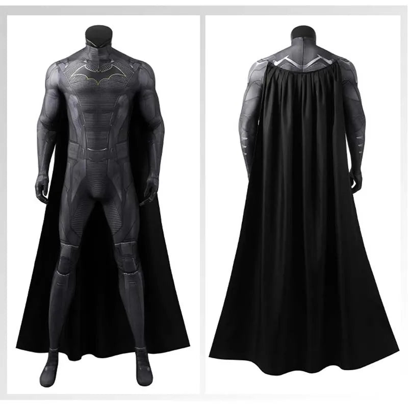 Batman Gotham Knights Costume Superhero Bruce Wayne Jumpsuit Halloween Cosplay Props Bodysuit - J23004B without mask / Size 3XL