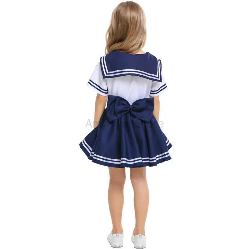 Halloween Kids Sailor Costume Dress Anime Japanese School Uniform Shirt Skirt Bow Tie - View 6