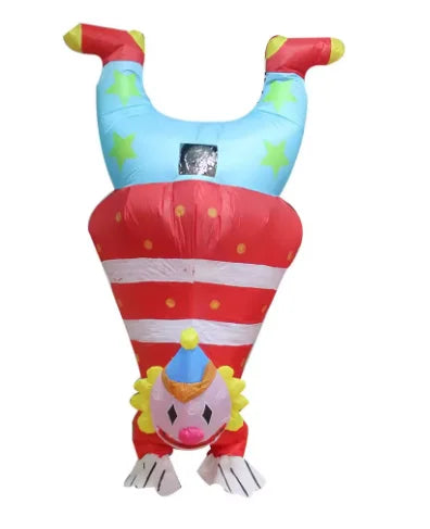Adult Halloween Costume Handstand Clown Inflatable Costume Blow Up Pig Outfit Dress Ballet - Yellow Red / Adult 59.1–76.8 in (150–195 cm)