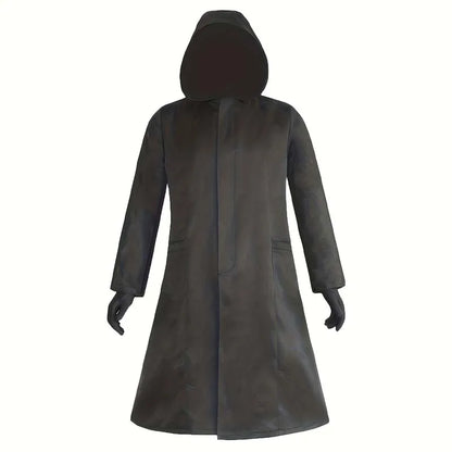 Adult Halloween Costume with Gloves Men Women Game Cape Medieval Black Hoodie Cloak - black / L(Length 122cm)
