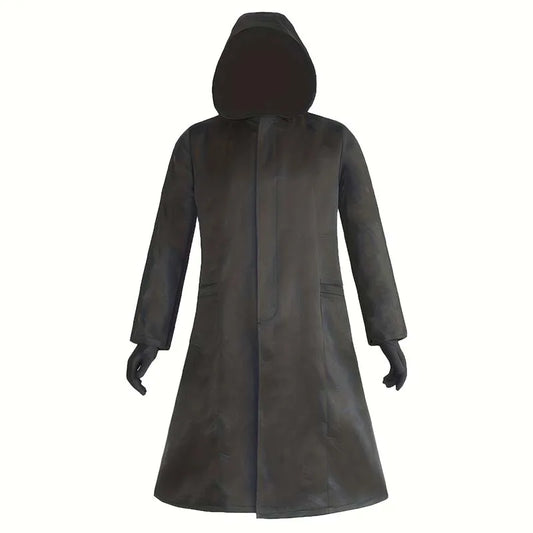 Adult Halloween Costume with Gloves Men Women Game Cape Medieval Black Hoodie Cloak - black / L(Length 122cm)