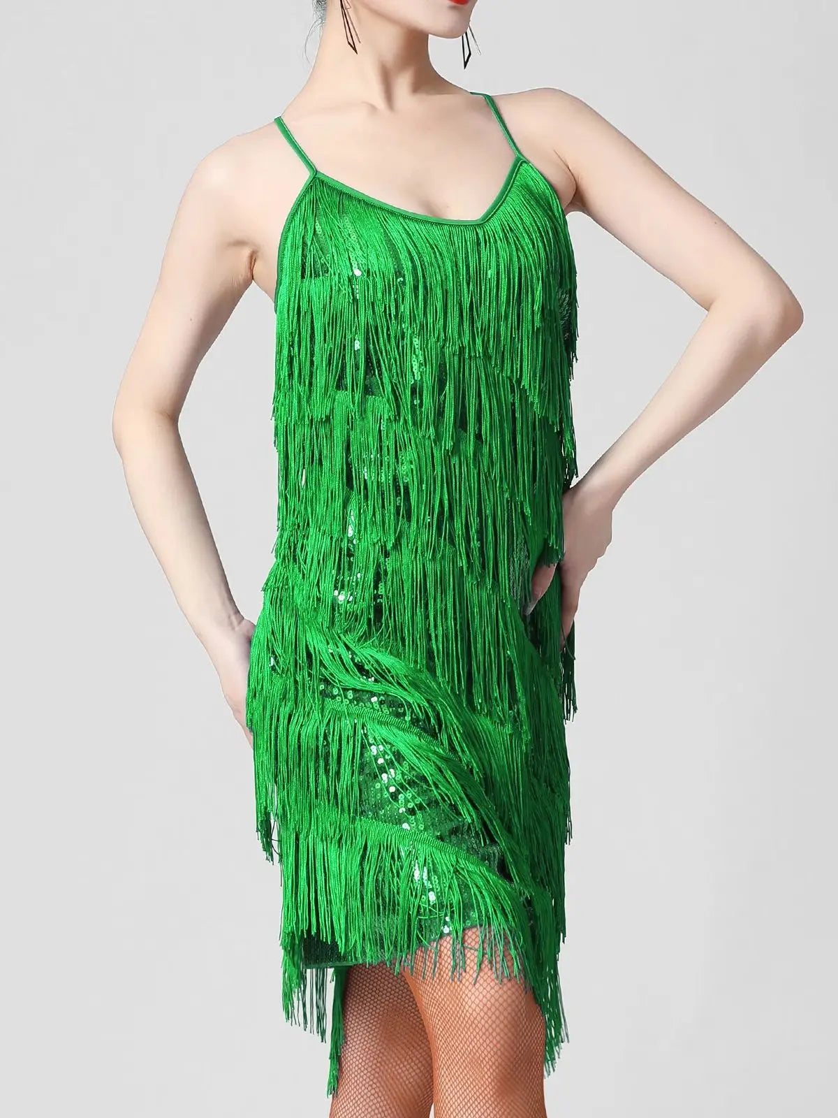 Women 1920s Vintage Great Gatsby Sequin Dress Sexy V-Neck Summer Cami Dress Gold