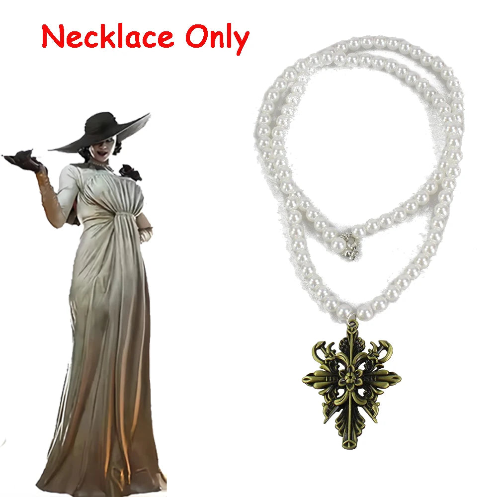 Resident 8 Village Cosplay Evil Bela Moth Lady Dimitrescu Costume Vampire Disguise Women Party DressHalloween