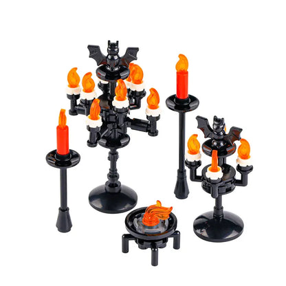 MOC Halloween Skeleton Horde Building Blocks Dark Castle with Vampire Throne DIY Medieval - B32-49