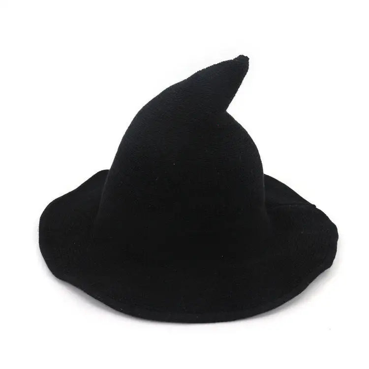 Knitted Witch Hat Pointed Wide Brim Wool Halloween Christmas Costume Party Cosplay Winter Fashion Cap for - product image 14