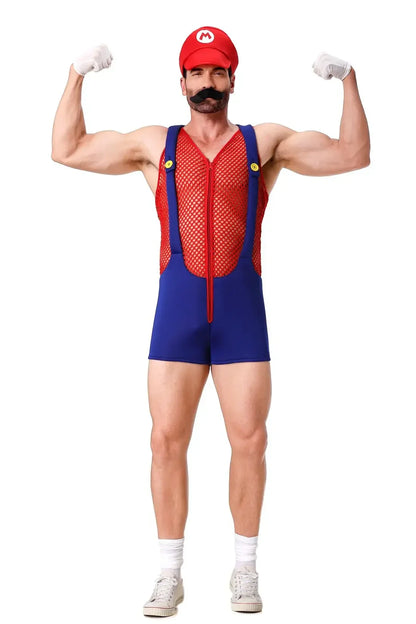 Men's Anime Super Luigi frères plombier drôle combinaison Costume - alternate view 7