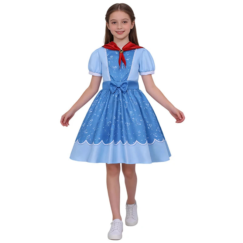 Stranger Retro Fantasy Girl Cosplay Costume Hooded Cloak Dress Scarf Stage Performance Disguise