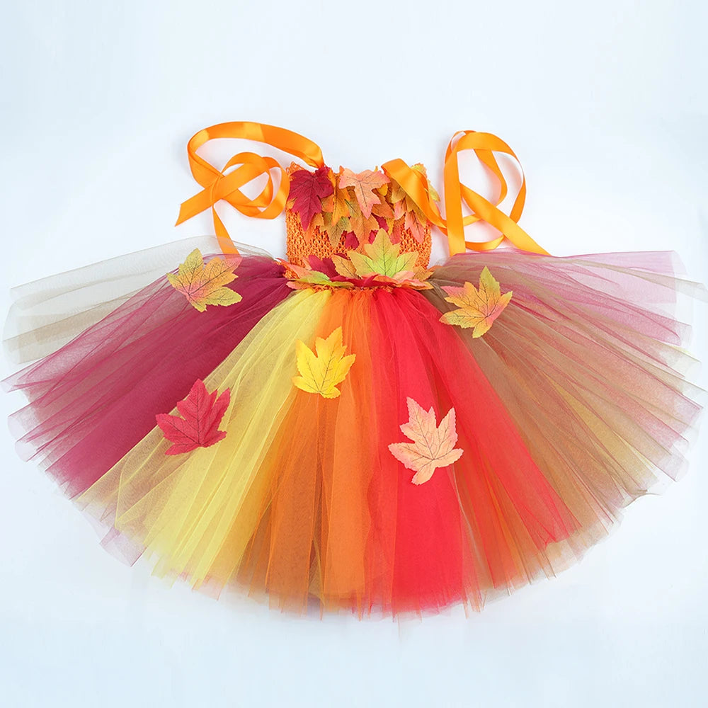 Girls Woodland Fairy Maple Leaf Halloween Costume Set