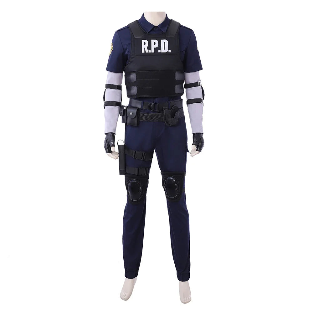 Resident 2 Cosplay Re Costume With Leon Vest Men's Halloween Costumes - view 9