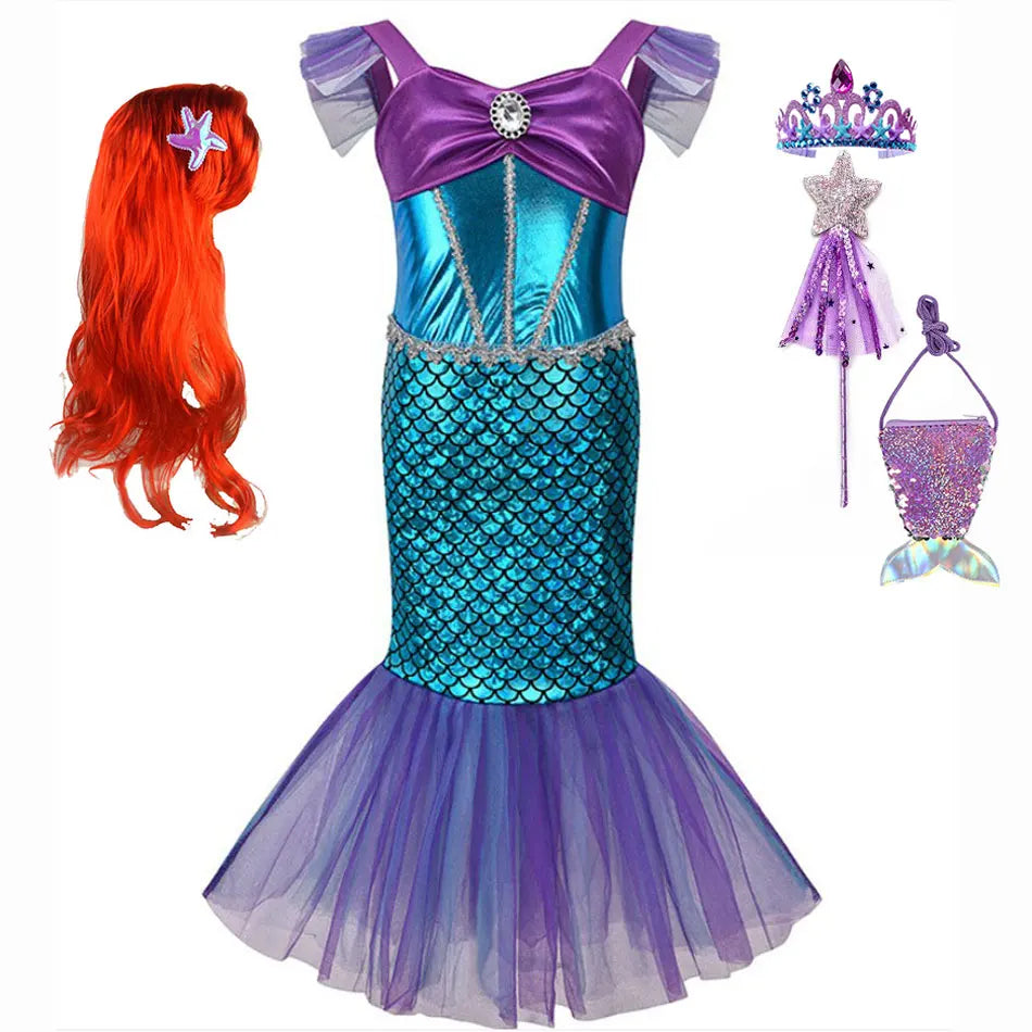 Kids' Princess Sleeveless Mermaid Fairy Tale Funny Costume - alternate view 10