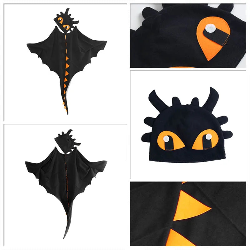 Dragon Costume Cloak with Hat Toothless Dragon Costume Cape Halloween Costumes Cosplay Dinosaur Costume - product image 4