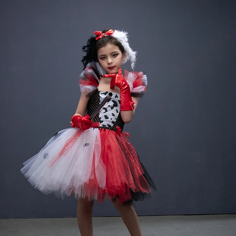 Girls Cruella-Inspired Black & White Tutu Costume