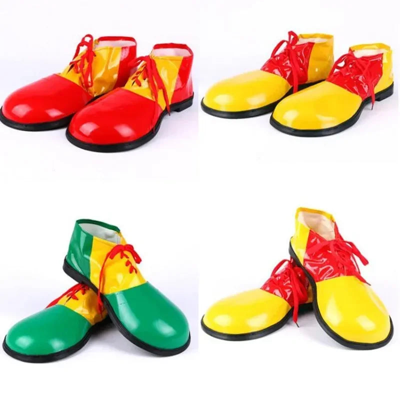 Clown Shoes Birthday Circus Costume Props Costume Adult Women Man Leather Halloween Easter - Red