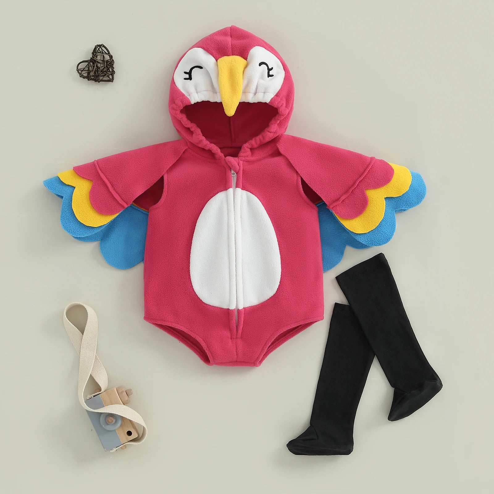 Kids' Hooded Romper Jumpsuit Long Socks Bird Costume - alternate view 6