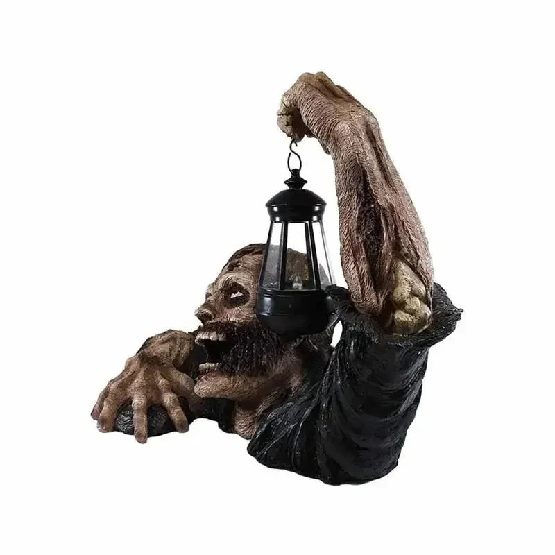 1pc Halloween Zombie Crawling Horror Decor Scary LED Lights Zombie Holding Lantern - View 4