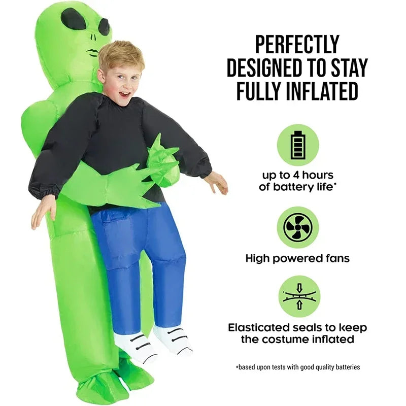 Halloween Alien Inflatable Suit Alien Costume for Kids Monster Inflatable Costume Scary - Large size 150-190cm