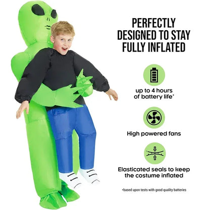 Halloween Alien Inflatable Suit Alien Costume for Kids Monster Inflatable Costume Scary - Large size 150-190cm