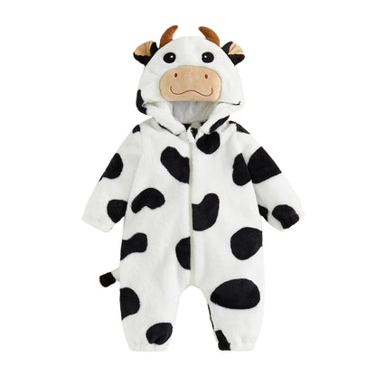 Halloween Costumes Baby Romper Sleeve Hooded Fall Bodysuit Cow Costume Halloween for - View 7