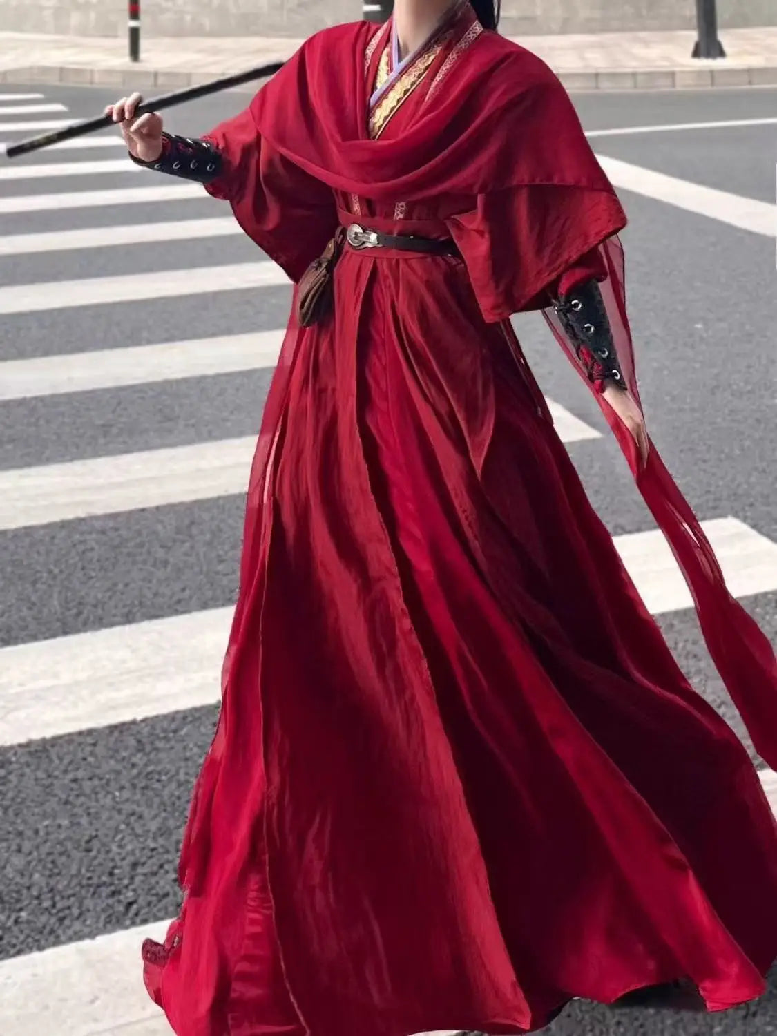 Kids' Ghost Classic Red Comic Exhibition Hanfu Trandy Cool Costume - alternate view 3