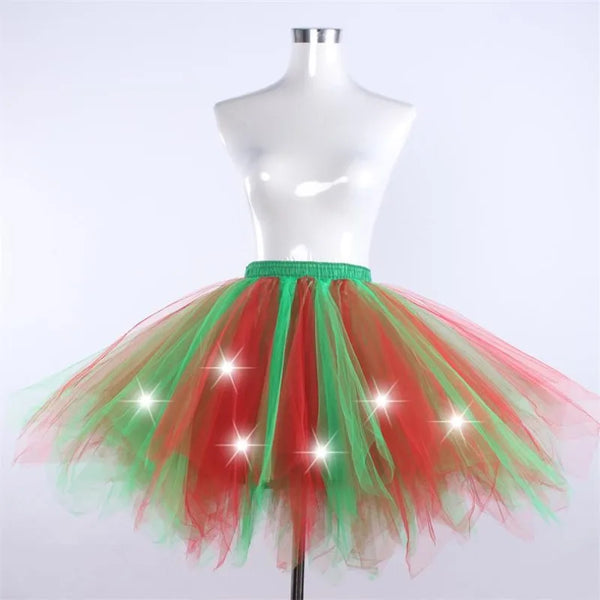 LED Light-Up Tutu Skirt & Fairy Headband Options – Neon Party Costume